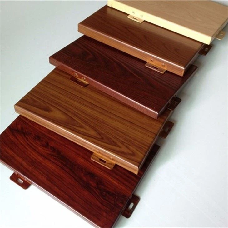 Ventilated Curtain Wall Facade Panel Aluminium Solid Panels Customized Wooden Surface